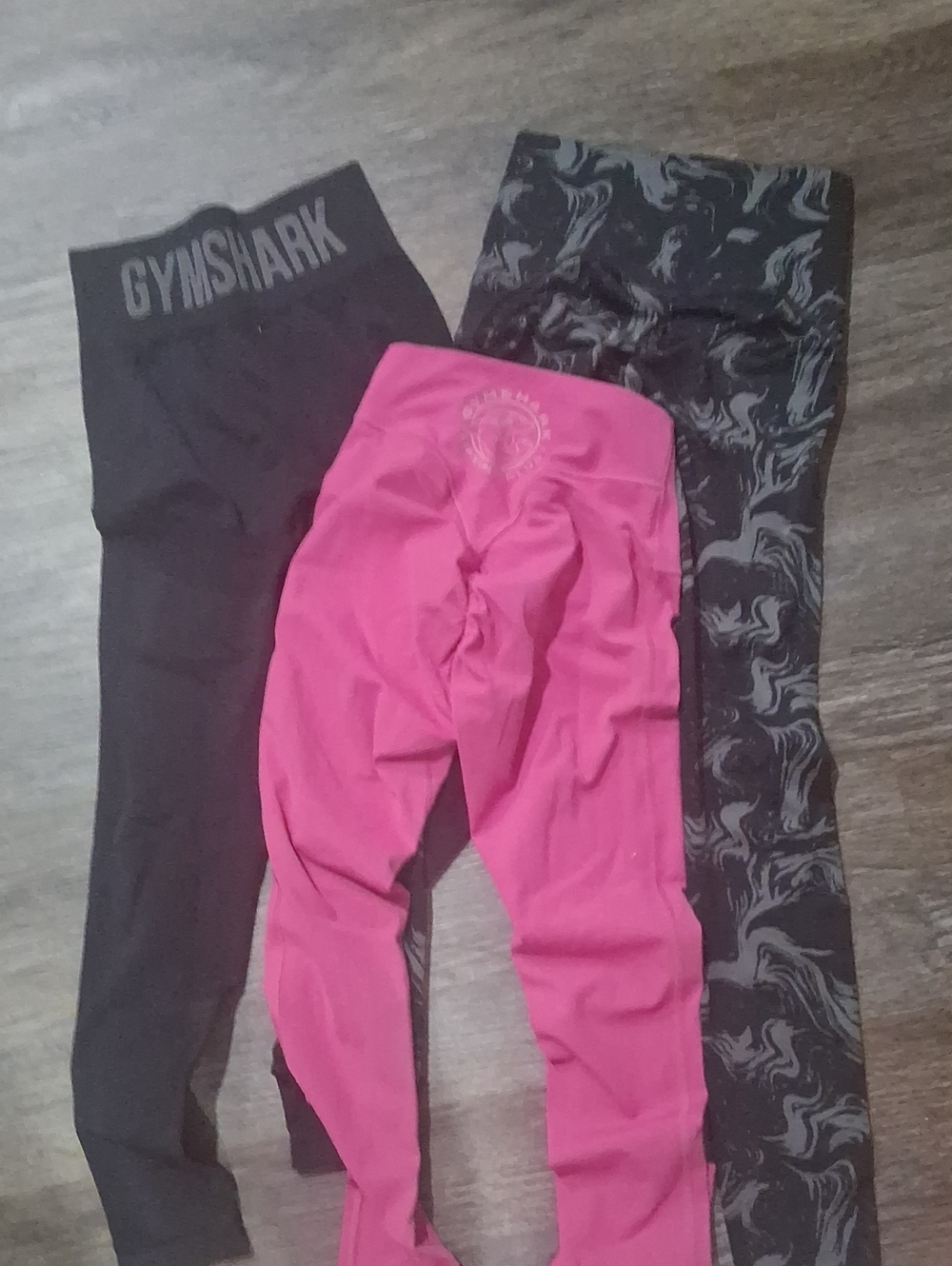 Gymshark  Pink High-Rise Leggings with Black & Patterned Pair